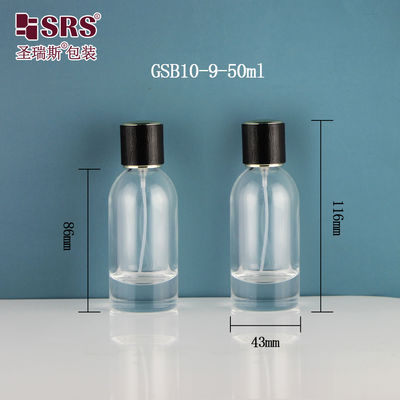 comprar Botão de spray de vidro vazio de 50 ml de perfume transparente em forma de Boston online manufacture
