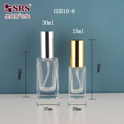 comprar Dispensador Quadrado Elegante Fumaça Fina Desinfetante de Mãos de Luxo recipiente 15 ml 30 ml frasco de spray de vidro online manufacture