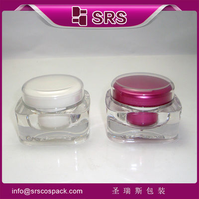 comprar SRS feito na China quadrado acrílico Cosmético 50g vidro de plástico vazio creme com tampa redonda online manufacture