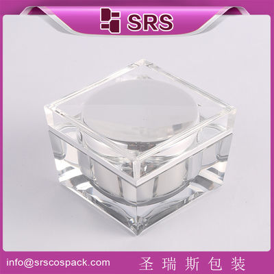 comprar Fabricante de SRS por grosso 30g 50g 100g acrílico de luxo plástico transparente vidro cosmético quadrado online manufacture