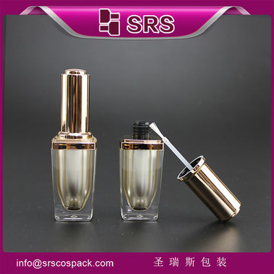 comprar SRS por grosso luxo vazio quadrado 8 ml garrafa de plástico de esmalte de unhas com tampa de pincel dourada online manufacture