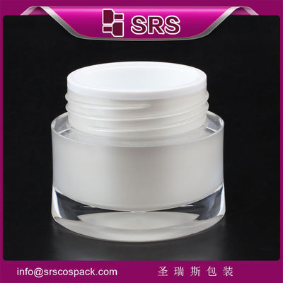 comprar frasco cosmético de cristal branco fosco de forma especial J093 30 g 50 g online manufacture
