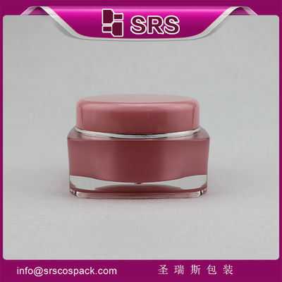 comprar Quadrado, belo recipiente de cuidados com a pele de cor rosa, frascos de plástico para cosméticos online manufacture