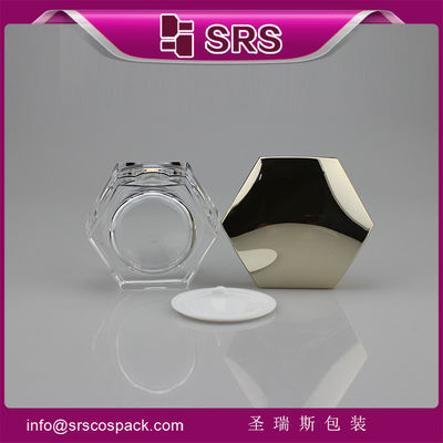 comprar J601 frasco de plástico acrílico de alta qualidade, frasco de forma hexagonal online manufacture