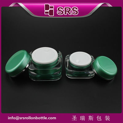 comprar frasco de cuidados com a pele de cor verde, recipiente de cosméticos de forma quadrada de alta qualidade vazio online manufacture