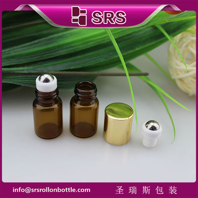 comprar 1 ml 2 ml bola metálica fofinha frasco de vidro, 100% sem fugas mini rolinho de vidro na garrafa online manufacture