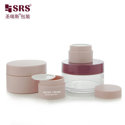 comprar 15g 80g Matte Finished Vazio Recipiente de Creme de Plástico Custom Color Pink PET Cosméticos Jarros online manufacture