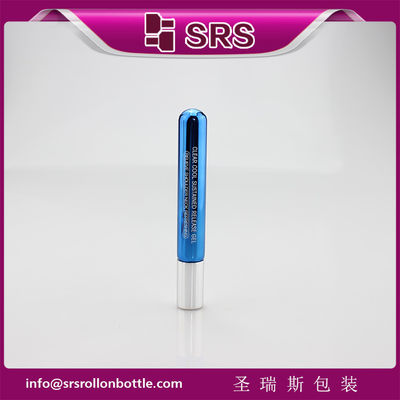 comprar Rolo de vidro azul metalizado de 10 ml em frasco com bola de metal e tampa de alumínio prateado para soro ocular, óleo essencial online manufacture