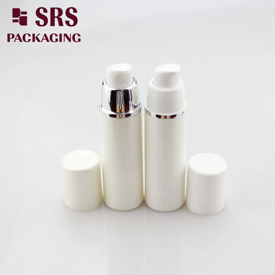 comprar A024 frasco branco e tampa branca com linha prateada frasco sem ar PP para loção sérica online manufacture