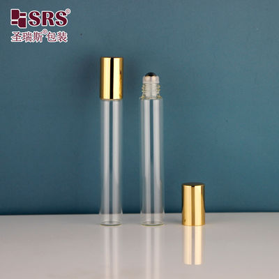 comprar 15 mm Diâmetro vidro transparente óleo essencial garrafa de bola de vidro de rolos com tampa de ouro online manufacture