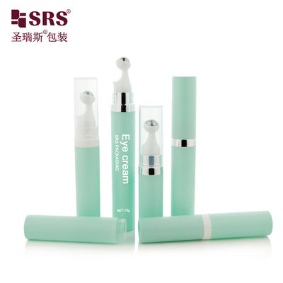 comprar A0035 7.5ml 10ml 15ml Pressão sem ar redonda de plástico PP PCR soro de olho massagem de rolos garrafa de bola de aço online manufacture