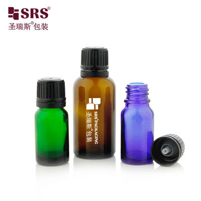comprar G006 Bottle tamer de vidro redondo de Boston, transparente, tampa TE com gotas horizontais inseridas para óleo essencial online manufacture