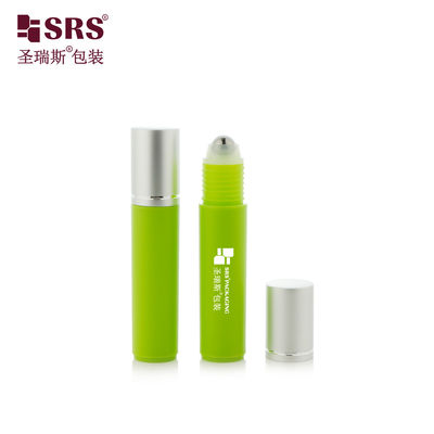 comprar RPA-10ML Injeção Matte Green Frosted Plastic PP PCR Roller Steel Ball Bottle With Aluminum Cap para líquido anti-coceira online manufacture