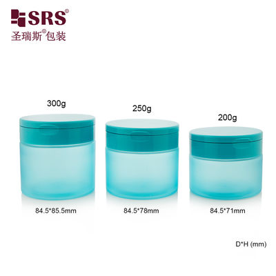 comprar PET007 200g 250g 300g Plastic PET Cream Jar With Flip Cap For Body Scrub Toner Pads Wirh Spoon online manufacture