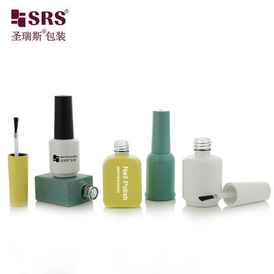 comprar Customize frasco de vidro colorido com escova para unhas borracha de maquiagem vazia garrafas embalagem cor pintada com impressão de logotipo online manufacture