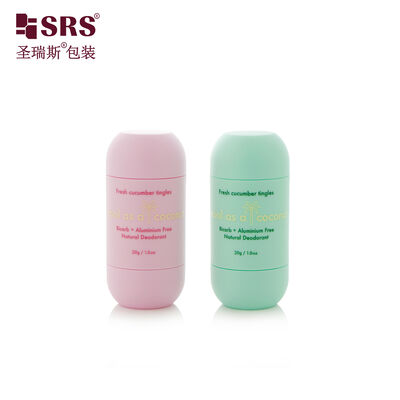 comprar D054 30 ml Injeção de cor rosa-verde personalizada PP PCR Material reciclado Embalagem em recipiente de bastão de desodorante online manufacture
