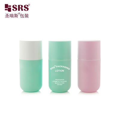 comprar SRS-RE 50 ml Botão de bomba de plástico sem ar de fundo redondo para embalagem de gel de loção de creme facial online manufacture