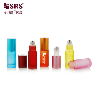 Comprar 5ml Atacado Vazio Cor Personalizada Garrafa Roll On Vidro Bola Metal E Tampa Plástica Para Óleo Perfume Viagem online manufacture