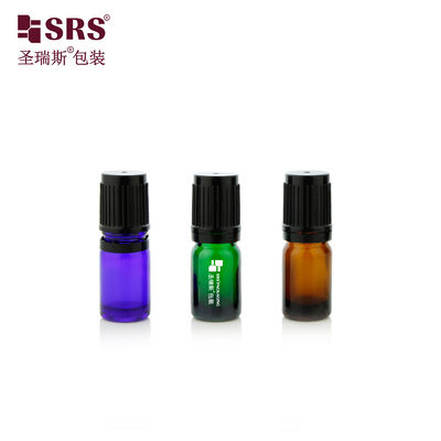 Comprar SRS Rolo de vidro de âmbar em garrafa de 5 ml com bola de vidro de pedra preciosa de aço para óleo essencial online manufacture