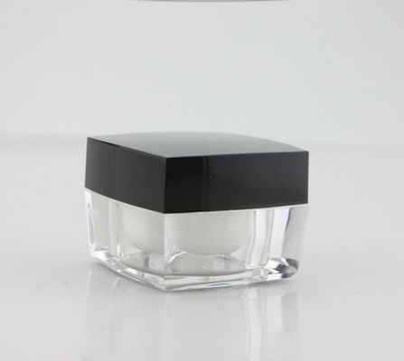 comprar 50 g frasco transparente com tampa de plástico preto recipiente acrílico de creme para cuidados com a pele online manufacture