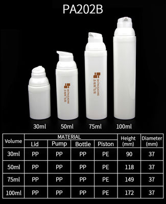 comprar 30 ml 50 ml 75 ml 100 ml frasco de injecção de bomba sem ar em pp branco ecológico online manufacture