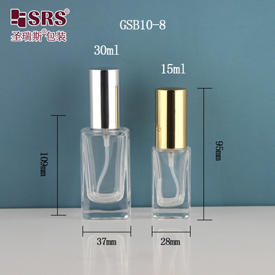 Dispensador Quadrado Elegante Fumaça Fina Desinfetante de Mãos de Luxo recipiente 15 ml 30 ml frasco de spray de vidro