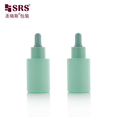 Venda a retalho de pintura personalizada de vidro de cor redonda Essência facial de luxo frasco de gotejar 30 ml