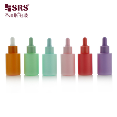 Serum de cuidados com a pele de personalização verde Essência de olho garrafa de vidro com conta-gotas 30 ml