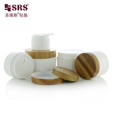 50g 100g 150g 200g frascos de PP brilhantes com impressão de transferência de água