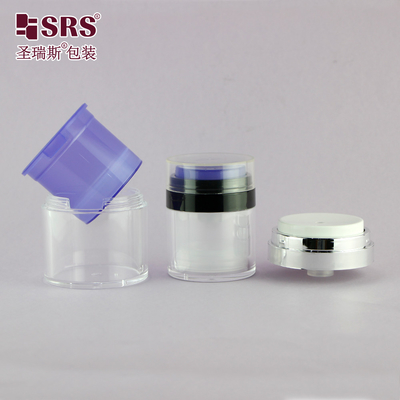 15 ml 30 ml 50 ml Recipiente plástico substituível Cores personalizadas Creme para as mãos Sérum Gel Acrílico Jar sem ar
