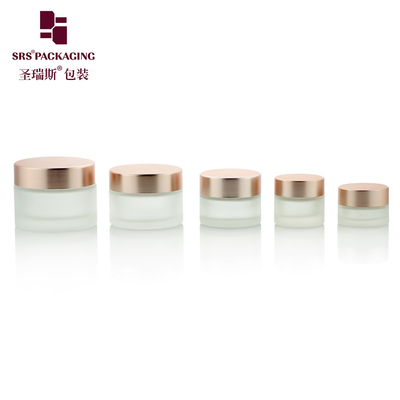 3g 5g 10g 15g 20g 25g frascos de vidro redondos e claros com tampa de ouro rosa para creme facial 10ml