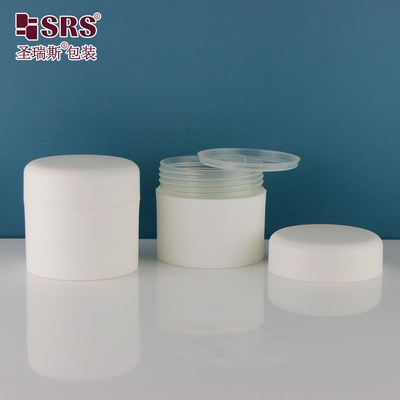 Creme facial de parede dupla vazia, fosco, creme de lábio congelado, bálsamo de lábios, frascos de plástico de PP, recipiente com tampa, frasco de creme cosmético, 200 ml