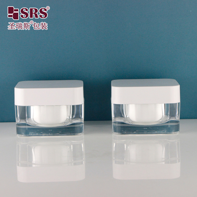 15g 30g 50g Cosméticos Forma Quadrada Container de Personalização Elegante Frascos de Creme Vazio Frascos Acrílicos 15ml