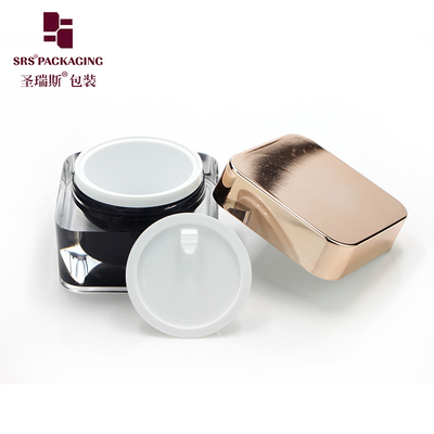 Embalagem Cosmética Luxo Personalização Container Creme Facial Jar Quadrado Acrílico