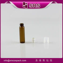 SRS Bulk Wholesale 5 ml cilindro de vidro rolo âmbar em frasco de perfume com tampa de plástico