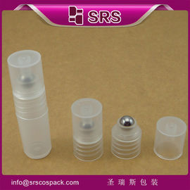 SRS fabricado na China 3 ml rolo recarregado em garrafa de plástico com tampa de parafuso de PP para gel de olho de amostra