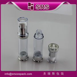 SRS 2015 Novo design plástico redondo transparente luxo vazio 15ml 20ml 30ml frasco de soro