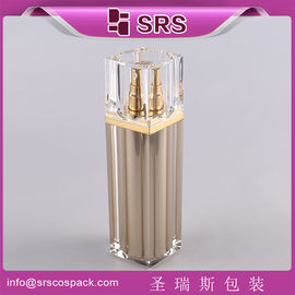 SRS China Cosmético recipiente sem ar Fabricante frasco de loção acrílica de forma quadrada vazia