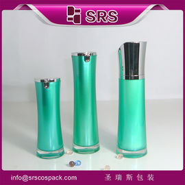 SRS Fornecer Amostra Gratuita 30 ml 50 ml garrafa de bomba sem ar para embalagens cosméticas com tampa brilhante