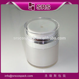 Shengruisi fabrica venda quente creme acrílico redondo frasco sem ar com bomba para creme facial
