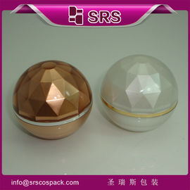 SRS de luxo em forma de bola de superfície de diamante acrílico vazio 15g 30g 50g frasco de creme facial cosmético