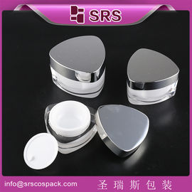 SRS China fabricante venda quente triângulo forma plástico bonito cosméticos frasco acrílico vazio