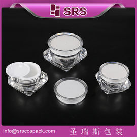 SRS China Fabricantes por grosso 5ml 15ml 30ml 50ml plástico creme acrílico frasco de diamante