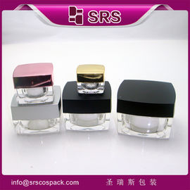 frasco cosmético de forma quadrada recipiente de creme transparente