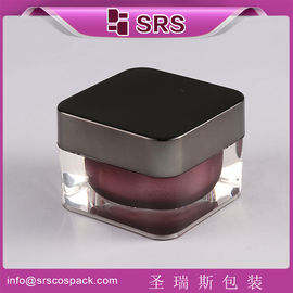 SRS China luxo quadrado escrílico Creme de cuidados com a pele Uso e Material de corpo de plástico frasco cosmético