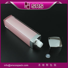 SRS rosa Luxo frasco vazio para soro toner Forma quadrada plástico embalagem cosmética