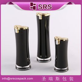 SRS China Fornecedor de luxo vazio preto produtos de cuidados da pele recipiente de loção acrílica frasco