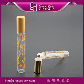 SRS transparente com serigrafia de seda rolo de vidro vazio de 10 ml em frasco com tampa brilhante