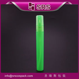 SRS por atacado cor natural 10 ml de perfume de plástico redondo recipiente pequeno com pulverizador de bomba