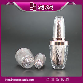 SRS por grosso luxo moda vazia de ponta garrafa de esmalte de plástico de 8 ml com tampa de escova